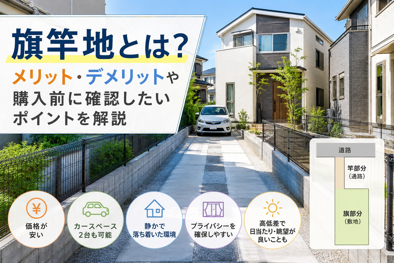 旗竿地とはどんな土地?メリットデメリットも!の画像