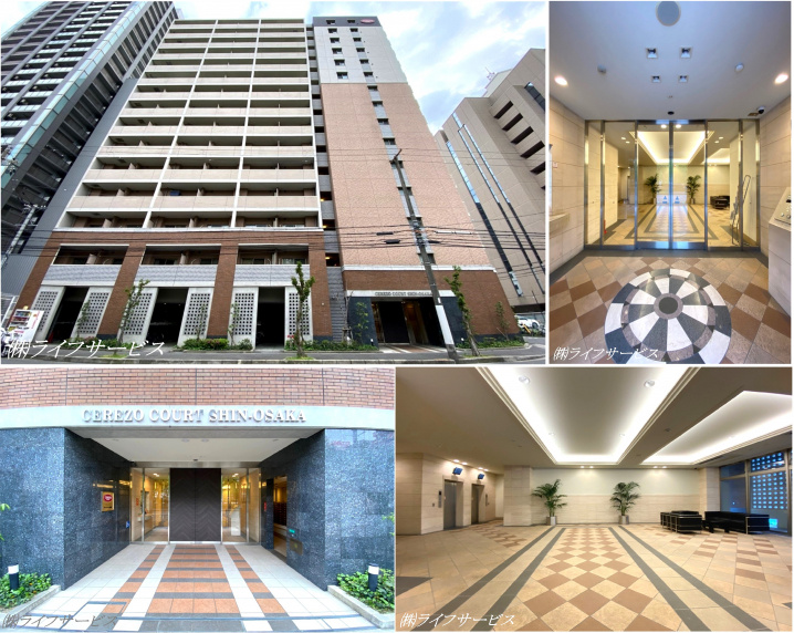 セレッソコート新大阪の外観と共用部