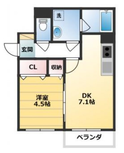 【間取必見】６万台上京区１DK分譲賃貸マンションの画像