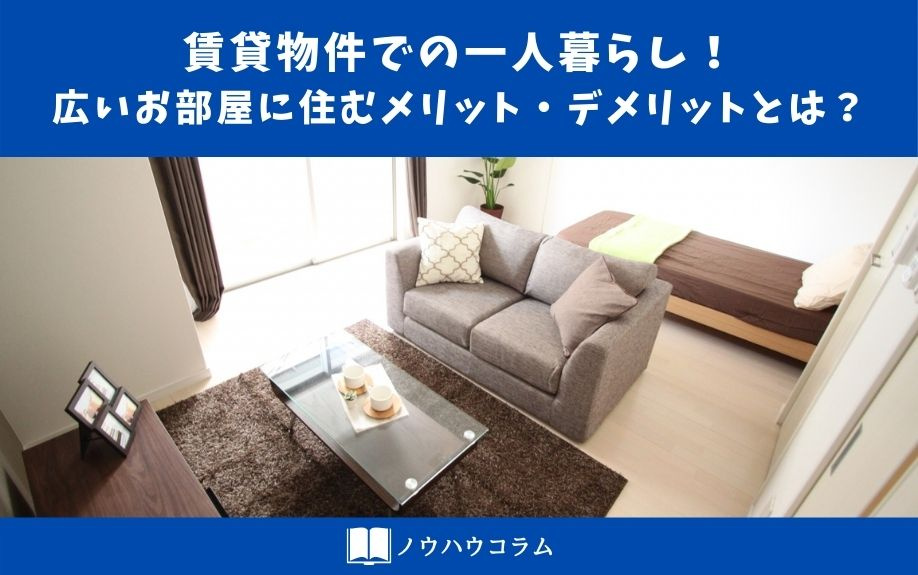 賃貸物件での一人暮らし！広いお部屋に住むメリット・デメリットとは？の画像