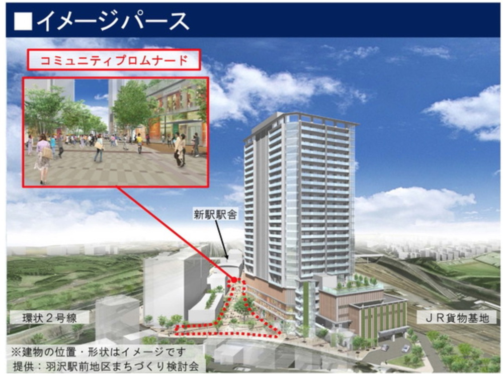 （仮称）羽沢横浜国大駅前　（A地区　市街地開発計画）　2023年竣工予定！の画像
