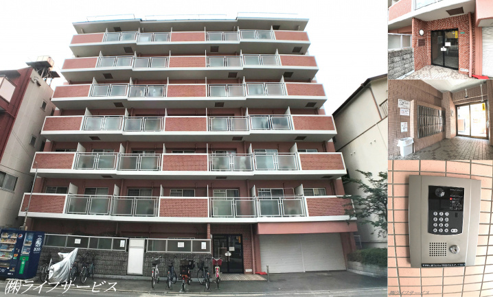 デリード塚本駅前の外観と共用部