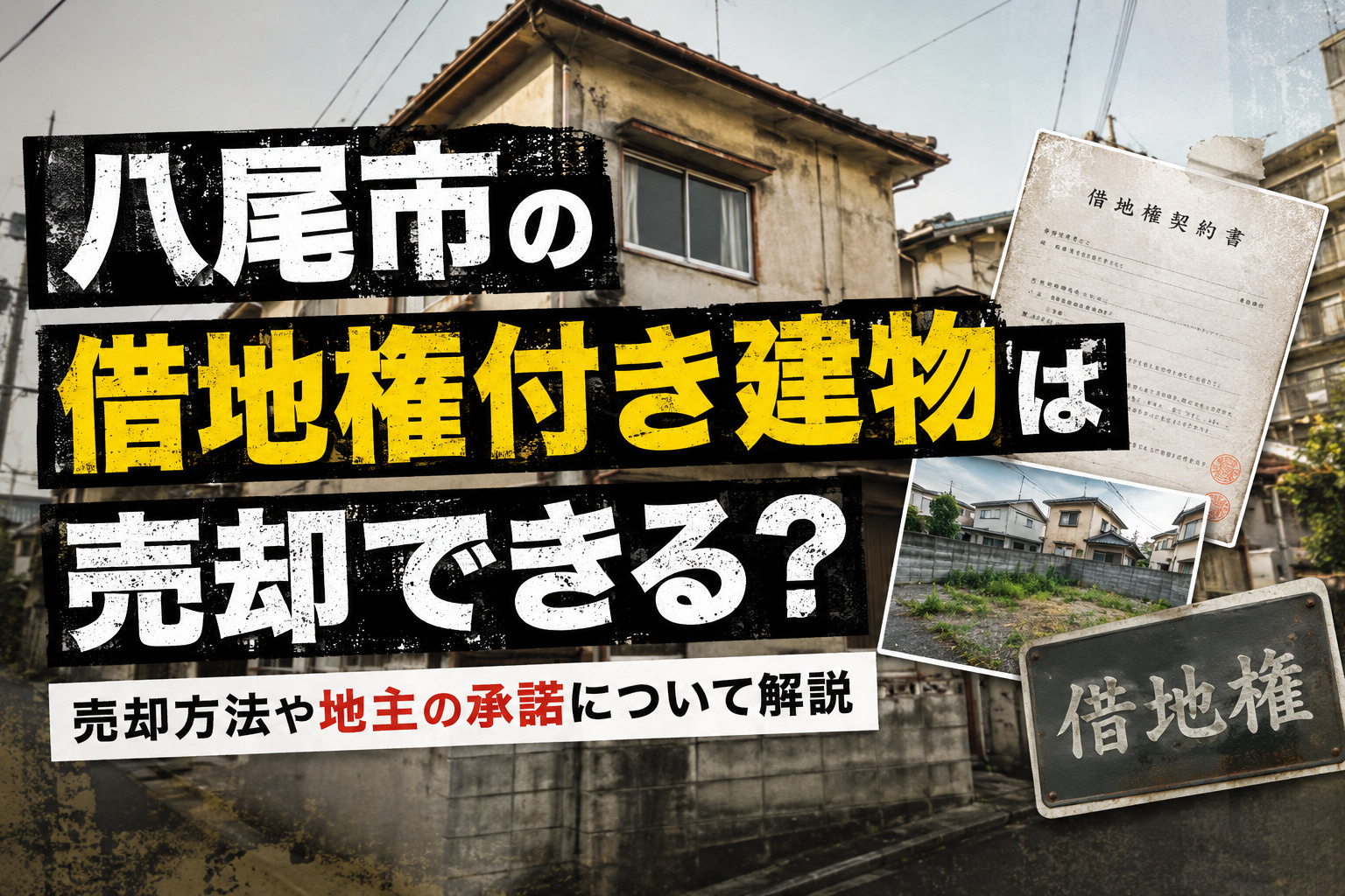 八尾市の借地権付き建物は売却できる？売却方法や地主の承諾について解説