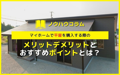 マイホームで平屋を購入する際のメリットデメリットとおすすめポイントとは？