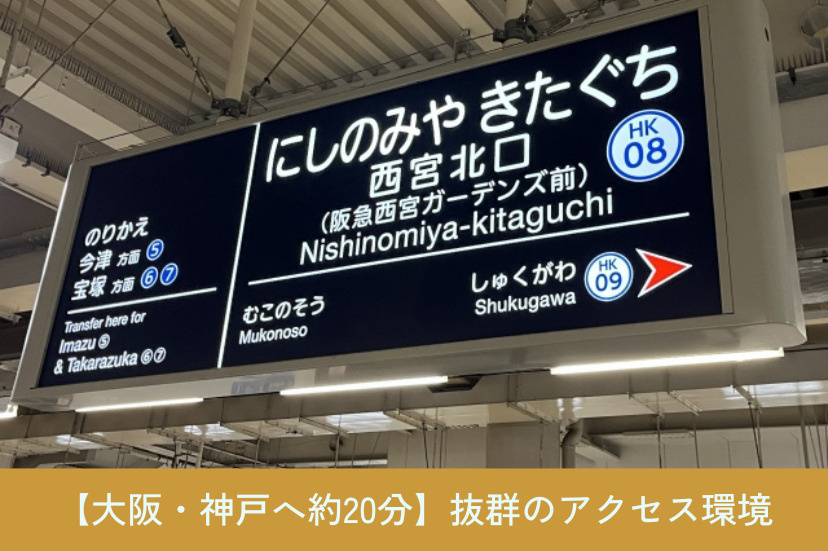 大阪・神戸へ約20分。抜群のアクセス環境