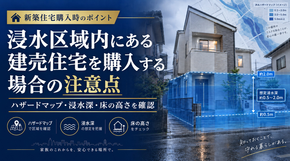 浸水区域内にある建売住宅を購入する場合の注意点の画像