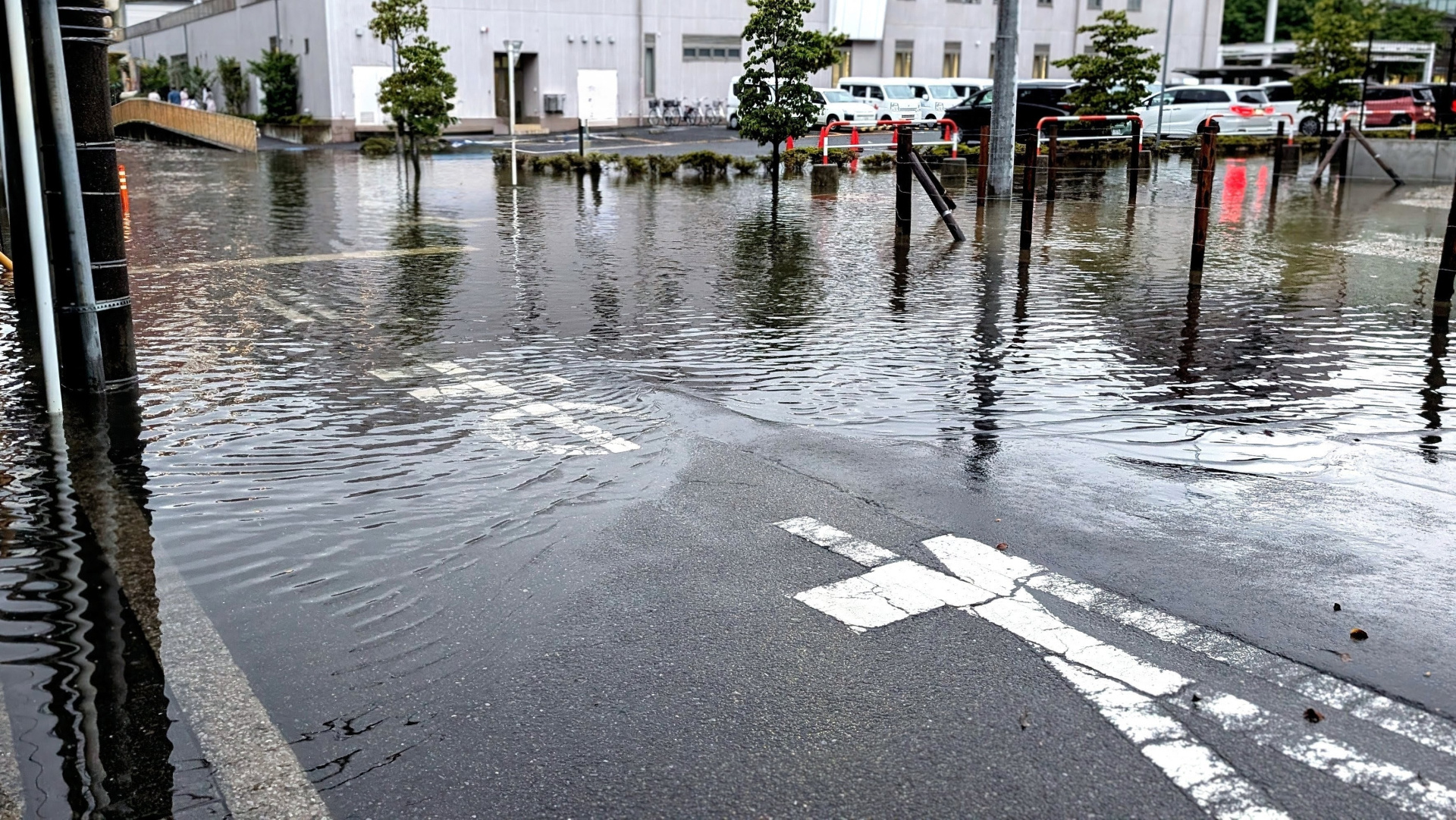 道路冠水の様子