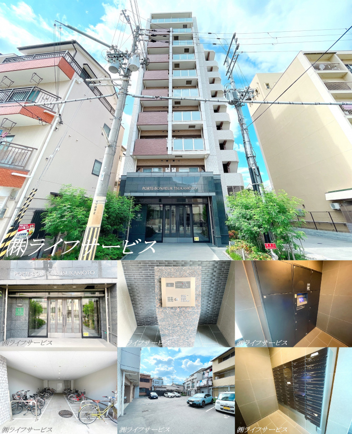 ポルト・ボヌール塚本の外観と共用部