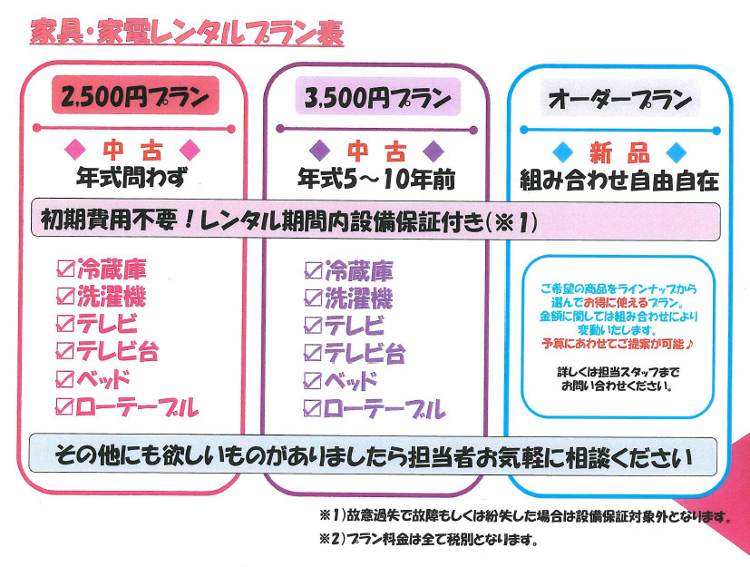家具・家電付き物件どうですか？の画像