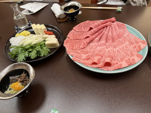 お店でのすき焼き！！の画像