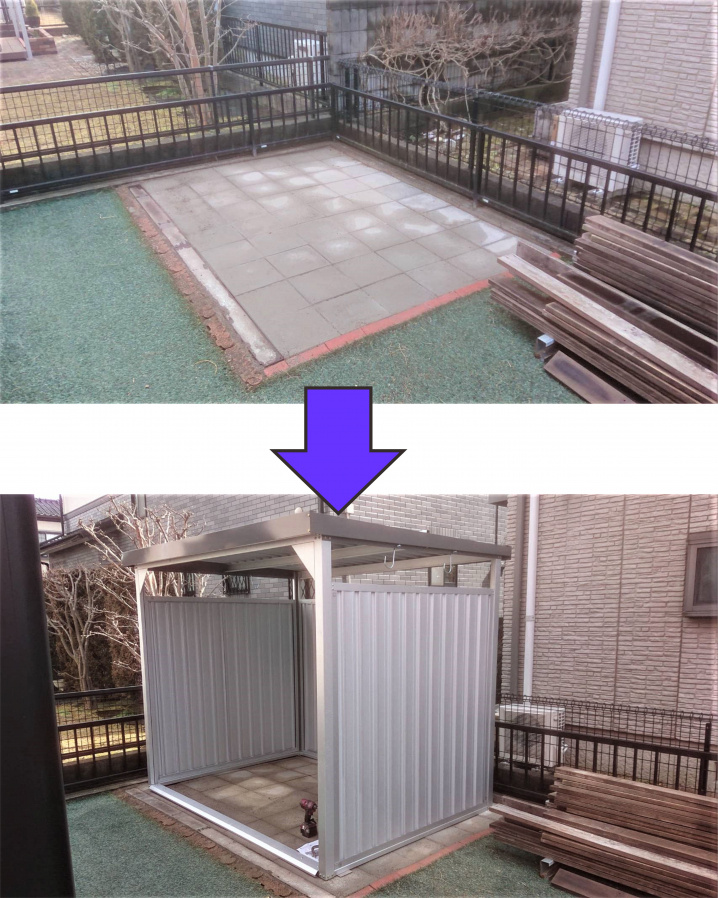 ２月１８日：庭をDIY-自転車置き場の画像