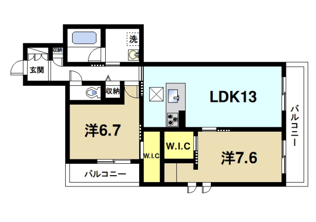 シャーメゾン　コンフォーザの間取り図1