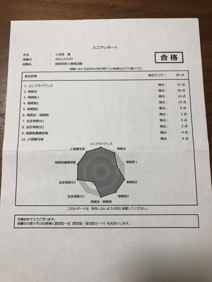 相続診断士に合格しました！！の画像