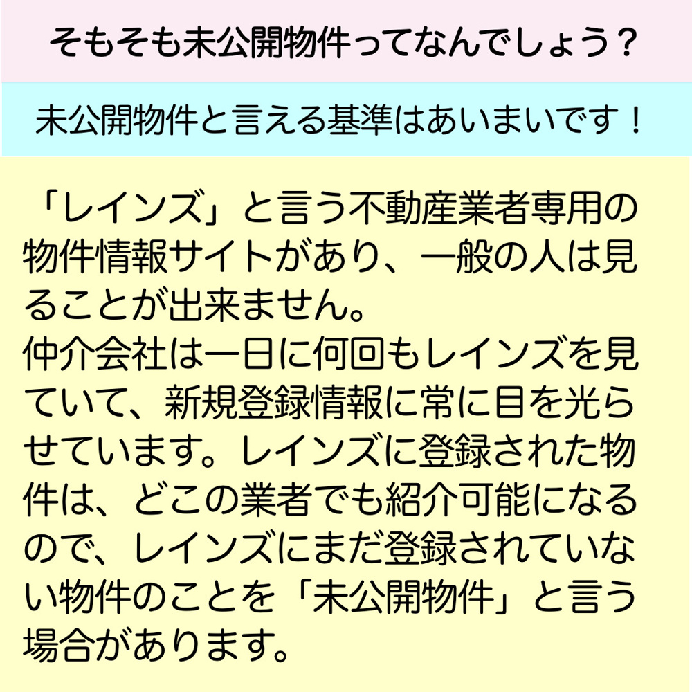 未公開物件についての画像