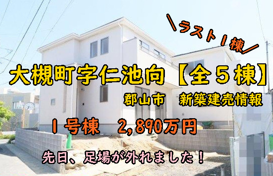 大槻町仁池向【全５棟】足場が外れました！完成までもう少し！の画像