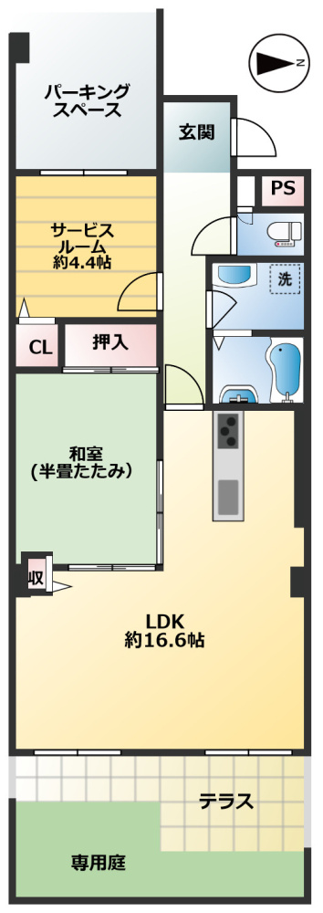 【リノベーション】パークテラス西京極１F　間取公開の画像