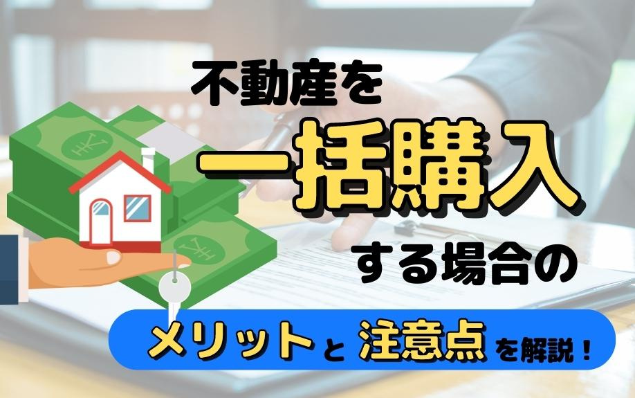 不動産を一括購入する場合のメリットと注意点を解説！の画像