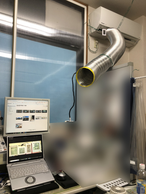 見栄えは悪いけどエアコン送風ダクトを設置、PMVを計算してみました。の画像
