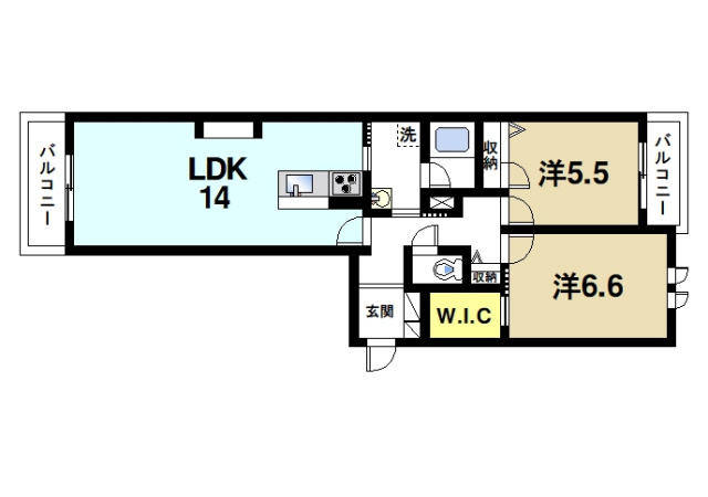 リヴィエール法華寺の間取り図2