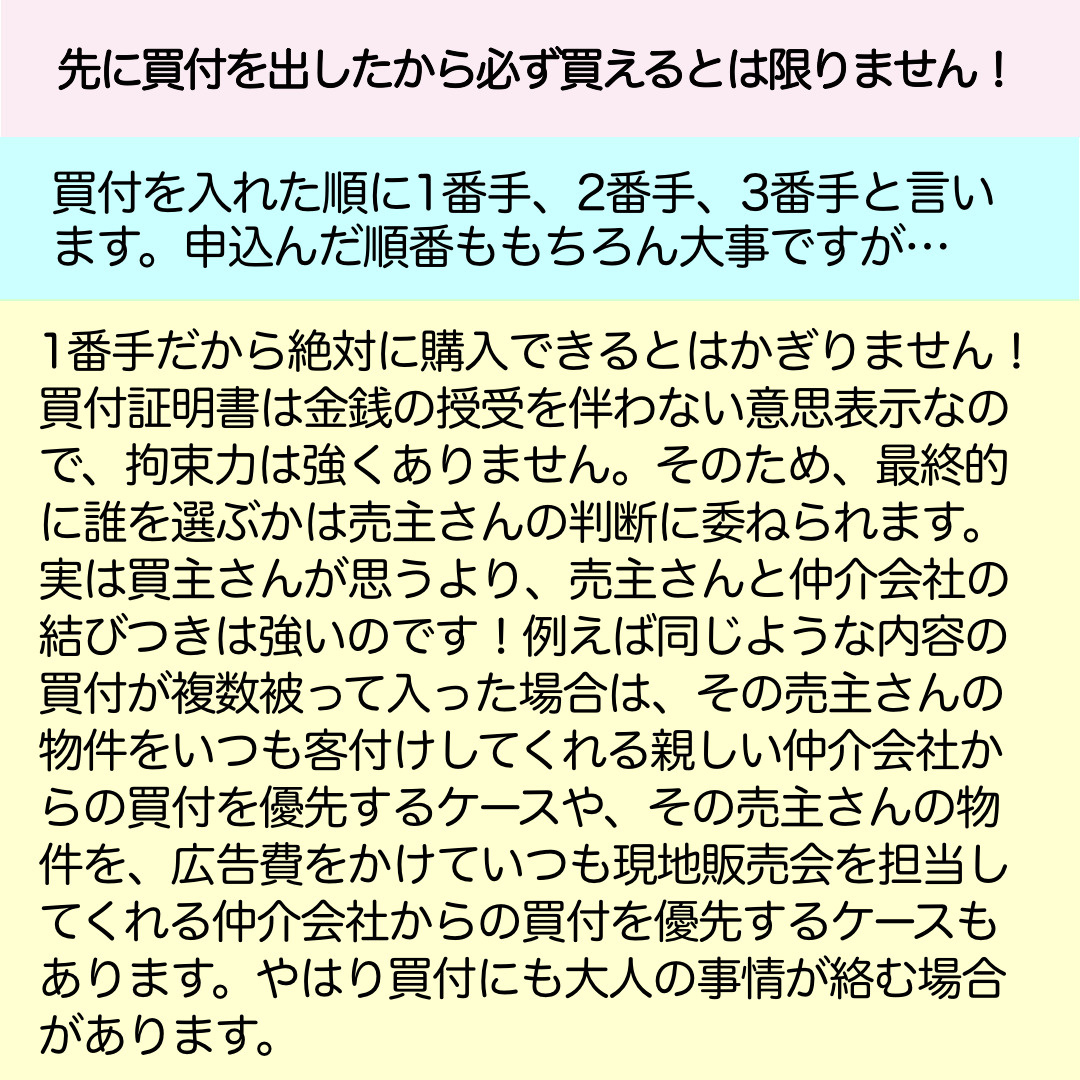 買付証明書のリアルな話の画像