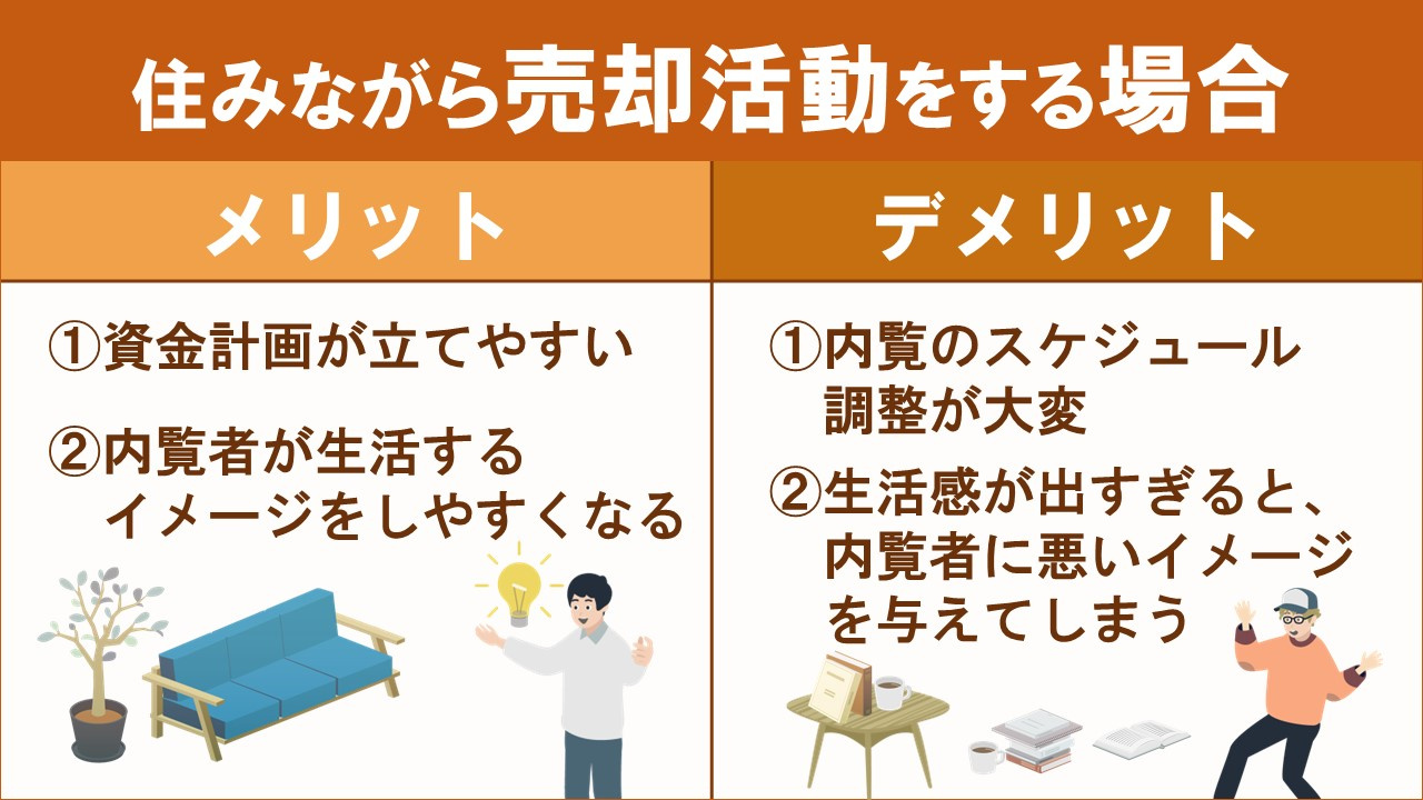 不動産に住みながら売却活動をする場合のメリットとデメリット