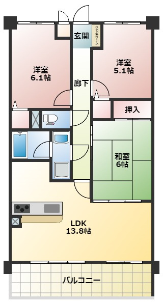 【ベル・アーバニティ樟葉Ⅱ】南向き2F買取ました！の画像