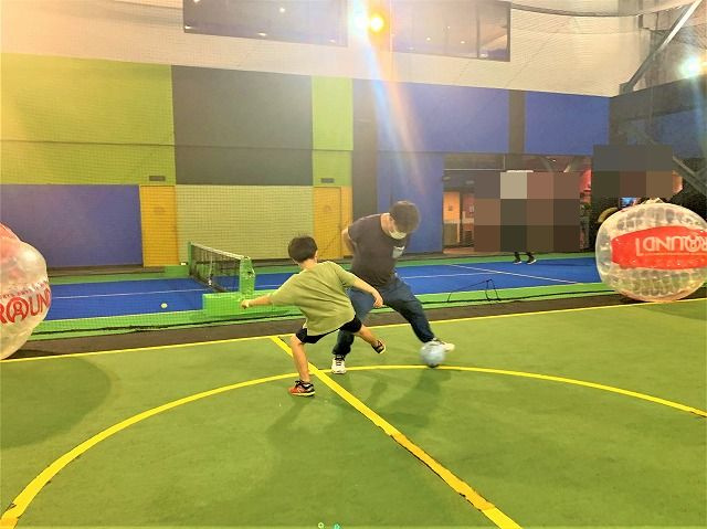 ラウンドワンでサッカーレッスン(^_-)-☆の画像
