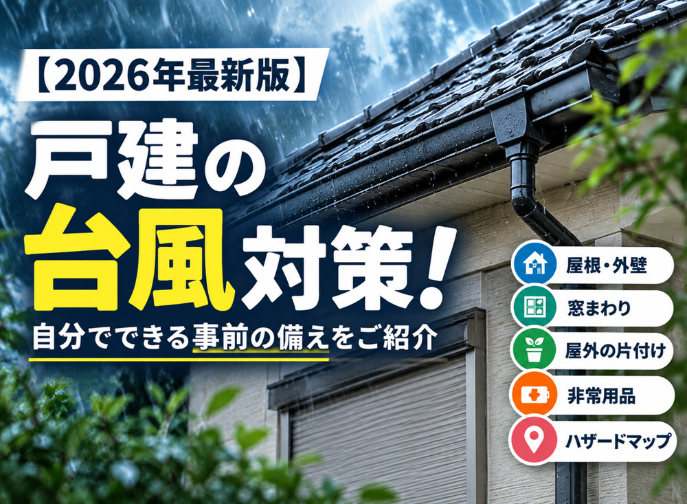 【2026年最新版】戸建の台風対策！自分でできる事前の備えをご紹介の画像