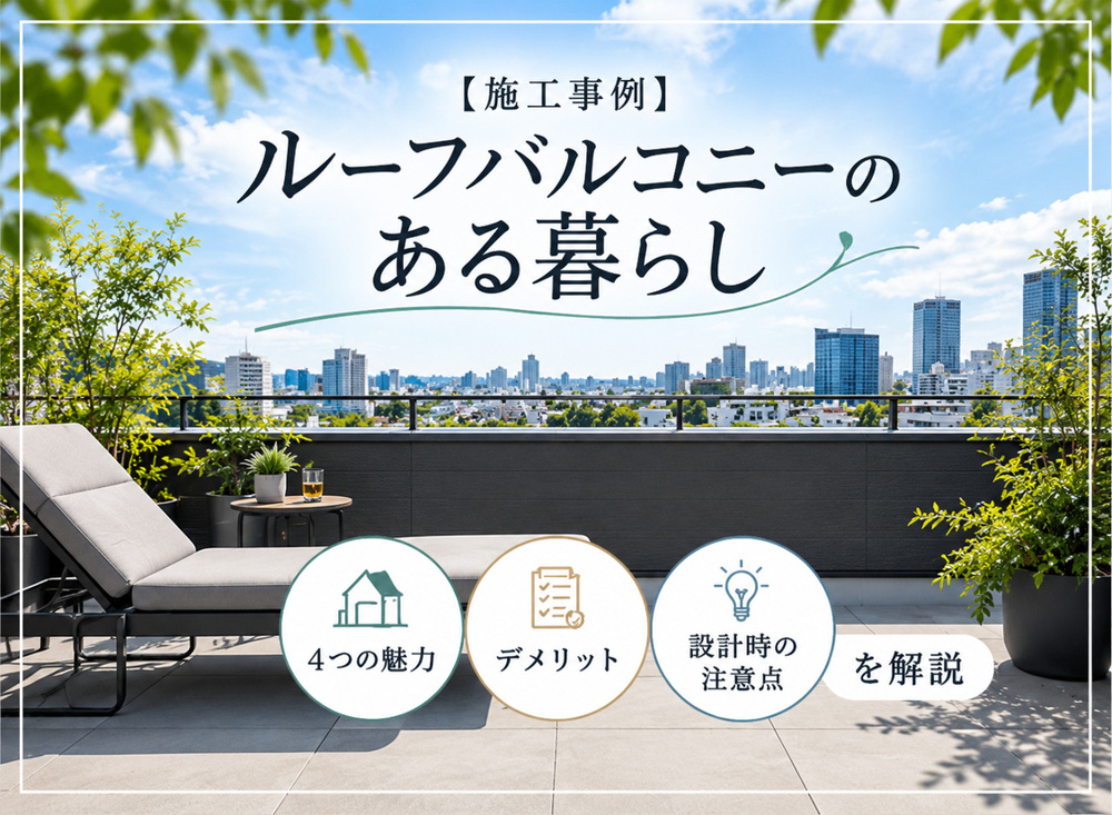 【施工事例】ルーフバルコニーのある暮らし|4つの魅力とデメリット、設計時の注意点を解説の画像