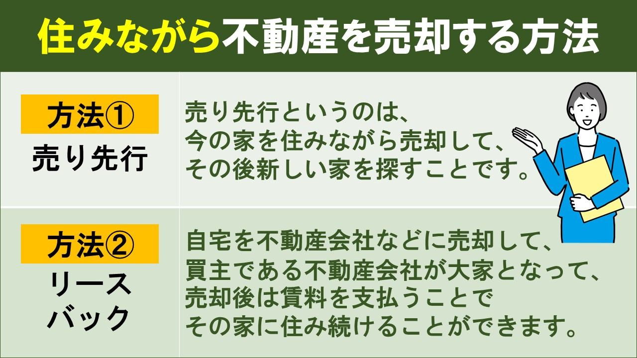 住みながら不動産を売却する方法とは
