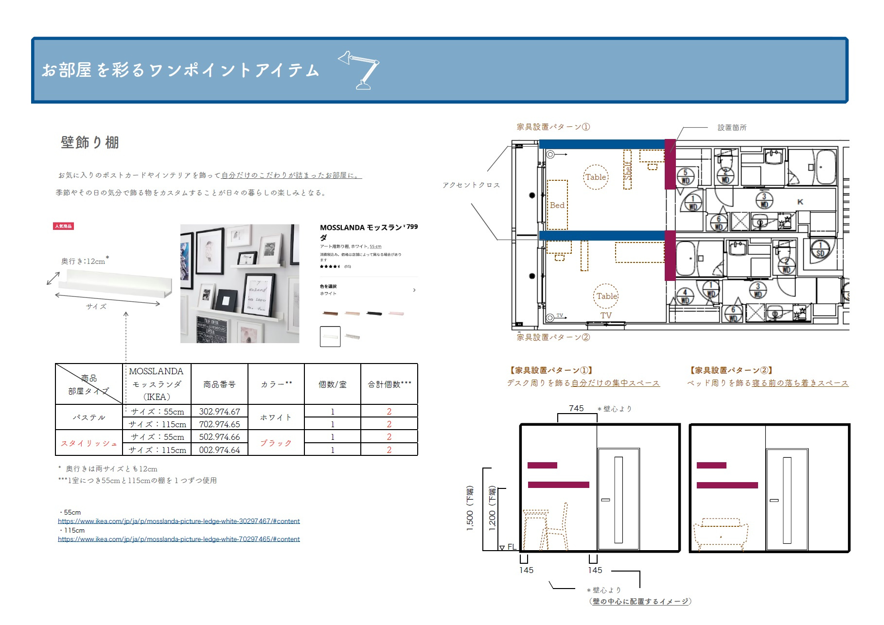 飾り棚もつけます