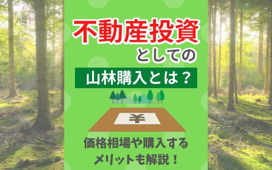 不動産投資としての山林購入とは？価格相場や購入するメリットも解説！の画像