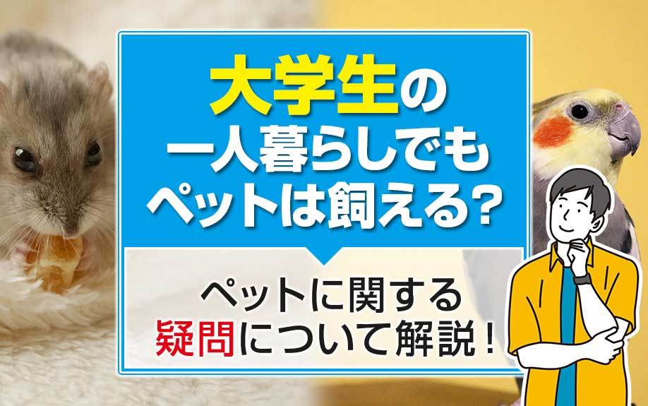大学生の一人暮らしでもペットは飼える？ペットに関する疑問について解説！の画像