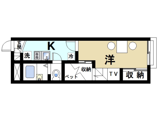 レオパレスリバートップの間取り図1