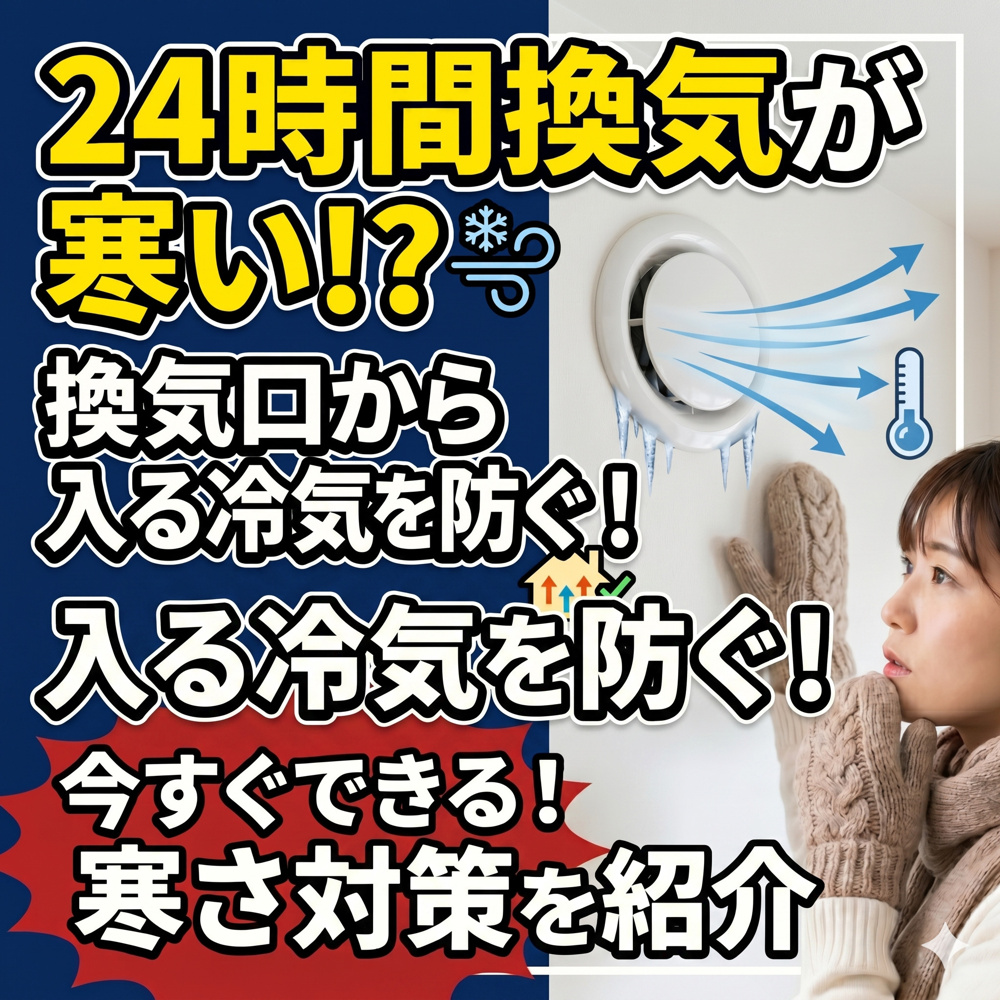 24時間換気が寒い！換気口から入る冷気対策を紹介します。の画像