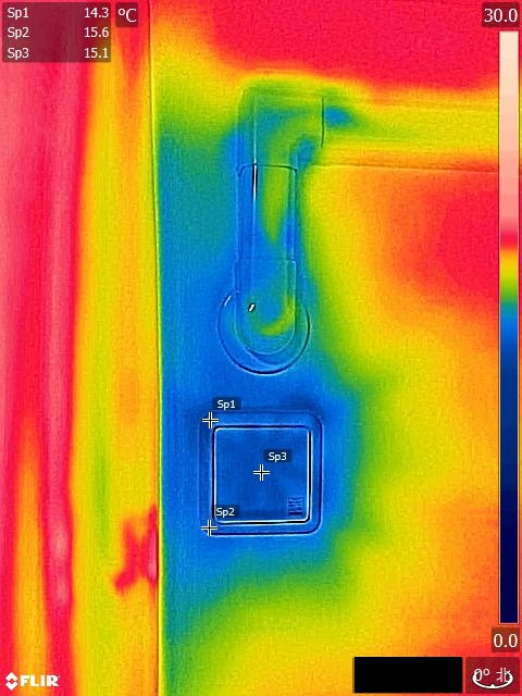給気口からの冷気　サーモ