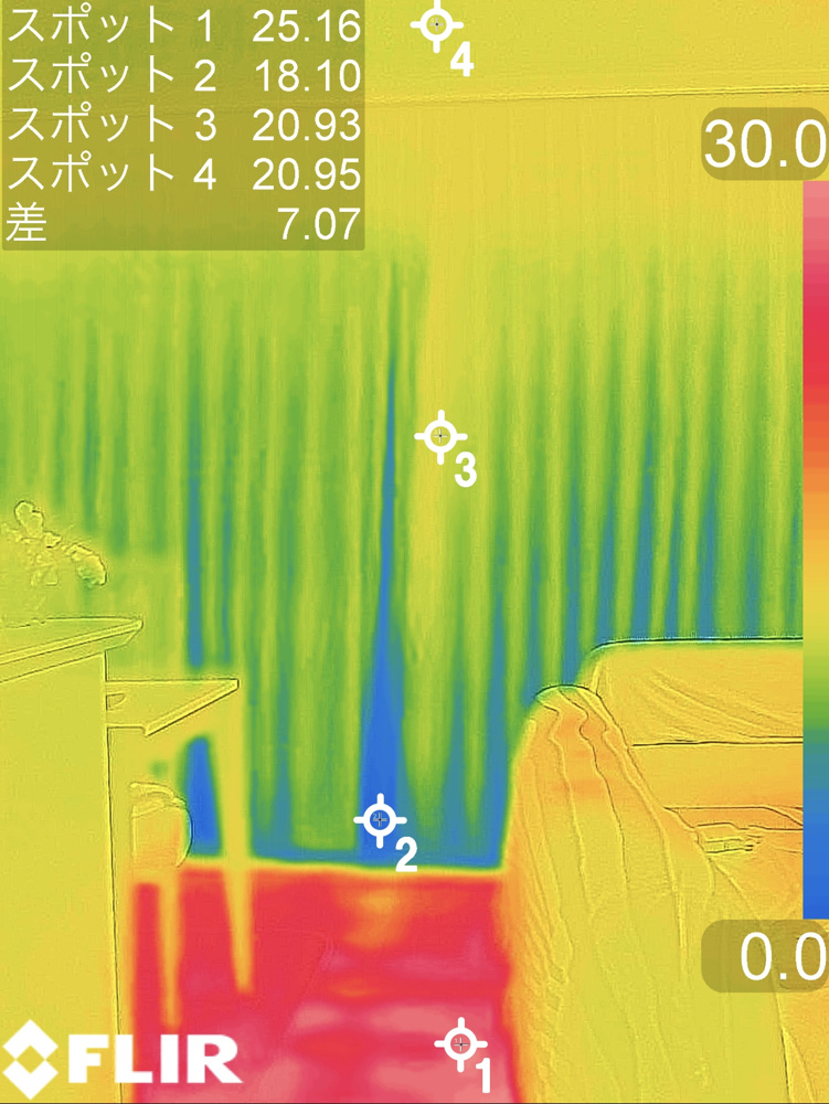 温水式床暖房VSエアコンの快適度をサーモ写真で比べてみました。の画像