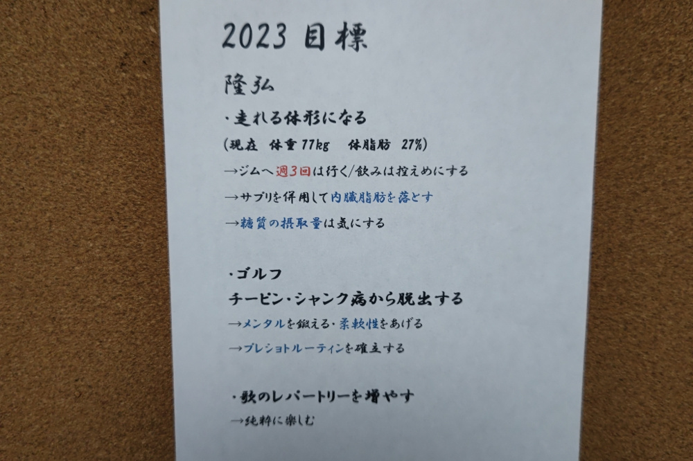 2023年　目標(個人)を設定してみました！の画像