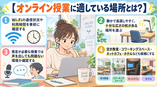 【オンライン授業に適している場所とは？】ポイントをご紹介！の画像