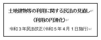 土地建物等の利用に関する民法の見直し（利用の円滑化）の画像