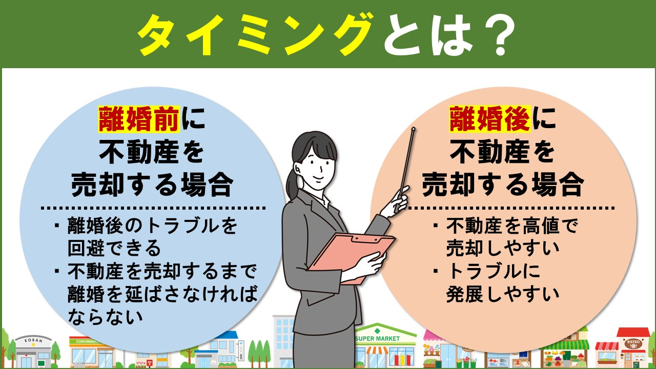 離婚時の不動産売却における注意点1：タイミング