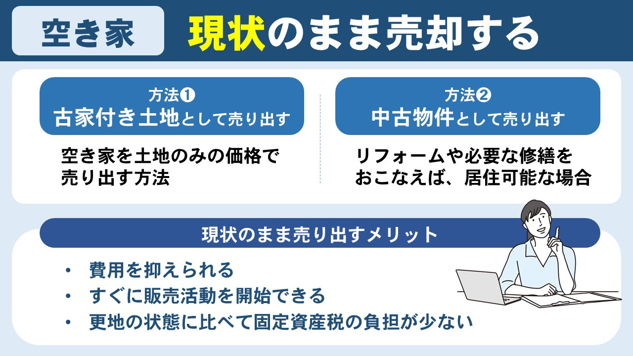 売りたい空き家を現状のまま売却する方法とメリット