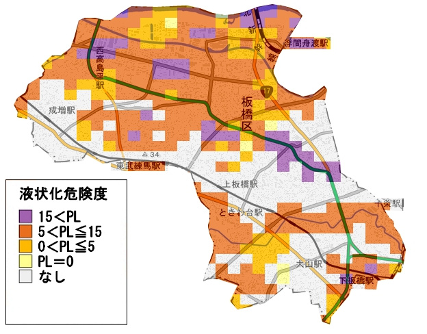 板橋区の特徴⑧～【東京被害想定マップ】で震度分布や液状化危険度を確認しましょう。の画像