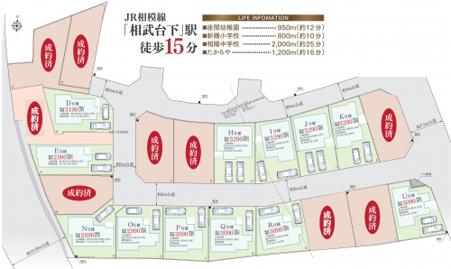相模原市南区新戸　新築戸建　最新区画図の画像
