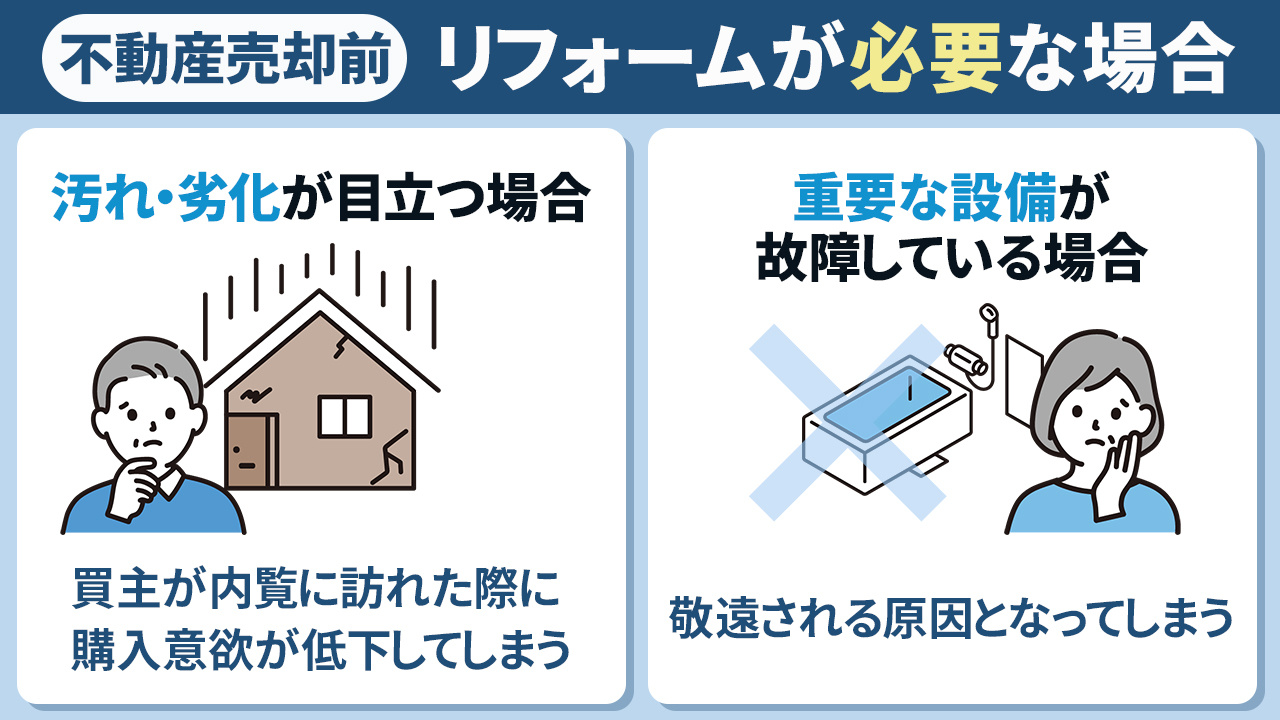 不動産売却前にリフォームが必要な場合