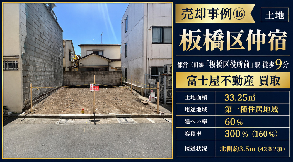 売却事例⑯【板橋区仲宿売地】、「板橋区役所前」駅徒歩9分の画像