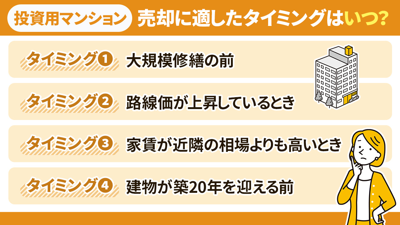 投資用マンションの売却に適したタイミングはいつ？