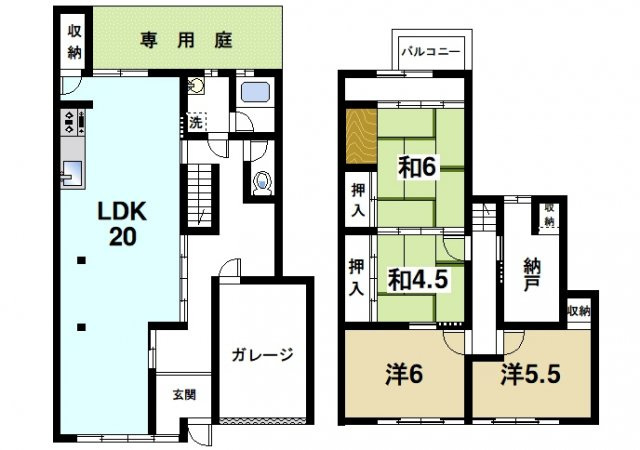 奈良町屋(ならまちや)の間取り図1