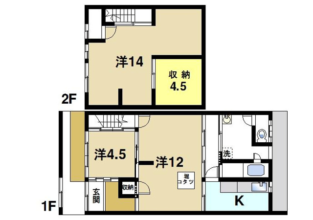 破石貸家の間取り図1