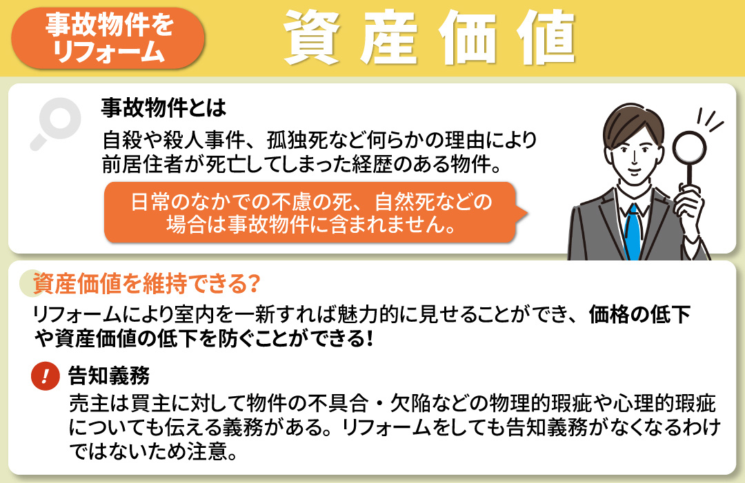 事故物件のリフォーム①資産価値の維持につながる？
